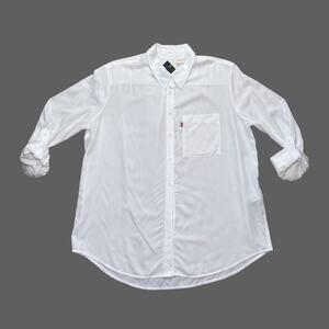 Levi's Women's Darlene Utility Shirt Bright White Size M NWT $59